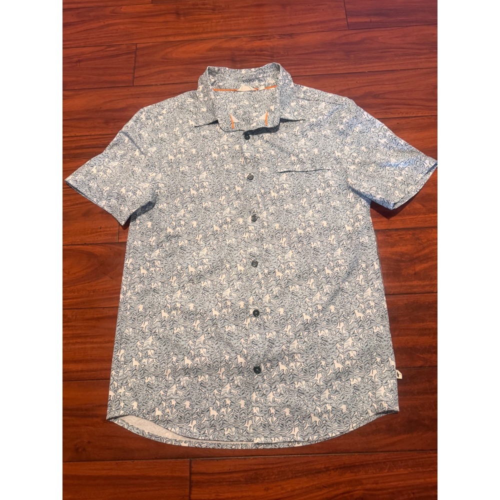 Cotopaxi Mens Leaf Print Short Sleeve Button Down Shirt S/P